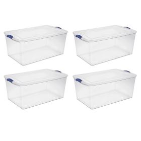 105 Qt. Latch Box Plastic;  Stadium Blue;  Set of 4